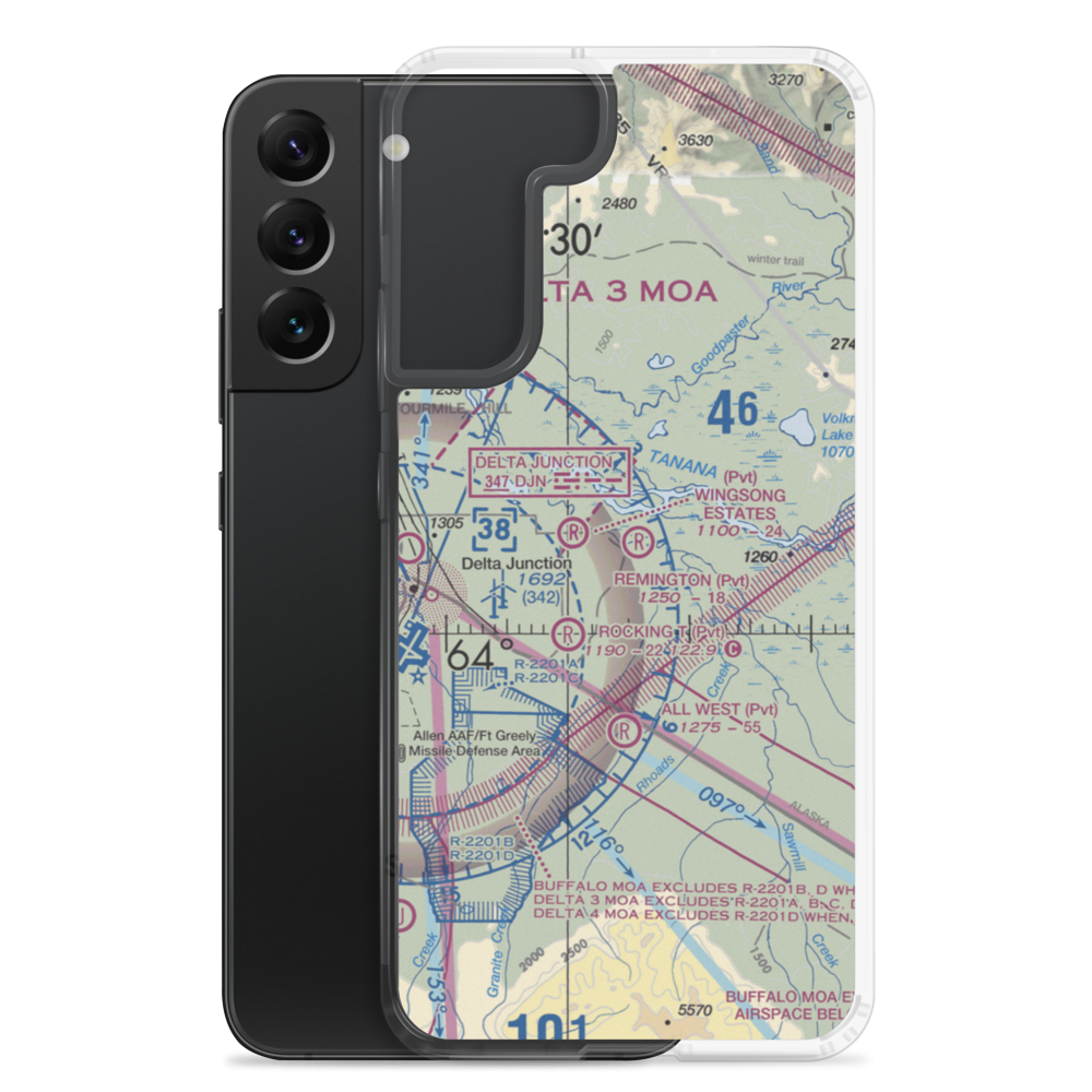 Remington Field (29AK) VFR Sectional Samsung Case Samsung Galaxy S22 Plus model shown