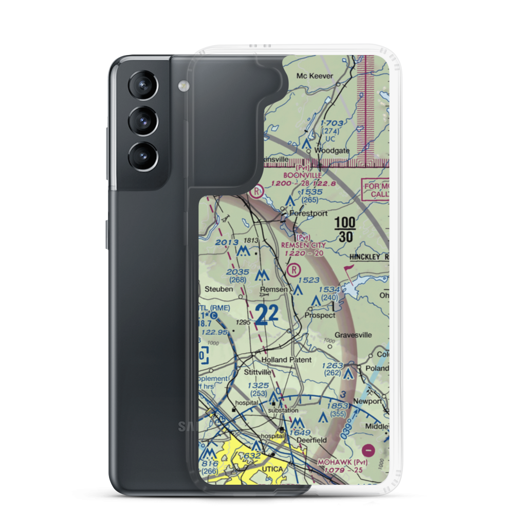 Remsen City Airport (NY57) VFR Sectional Samsung Case Samsung Galaxy S21 model shown