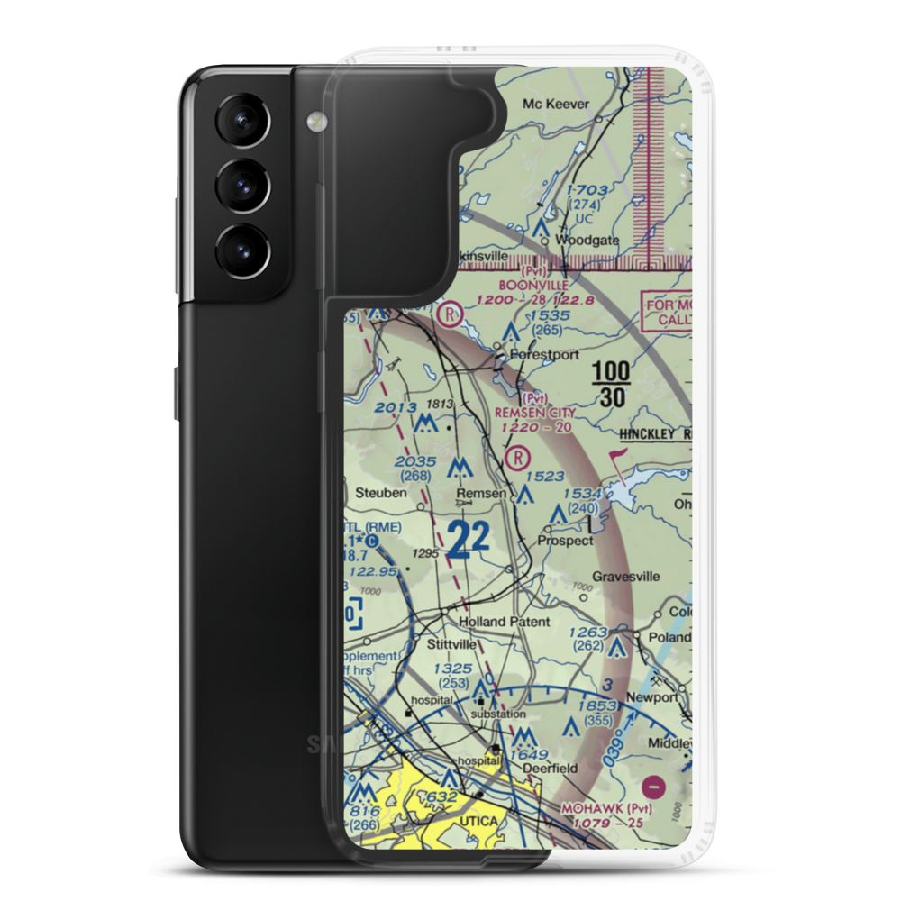 Remsen City Airport (NY57) VFR Sectional Samsung Case Samsung Galaxy S21 Plus model shown