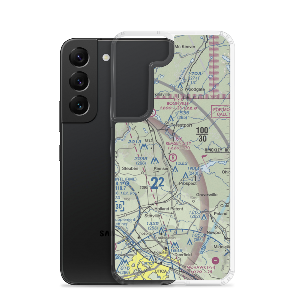Remsen City Airport (NY57) VFR Sectional Samsung Case Samsung Galaxy S22 model shown