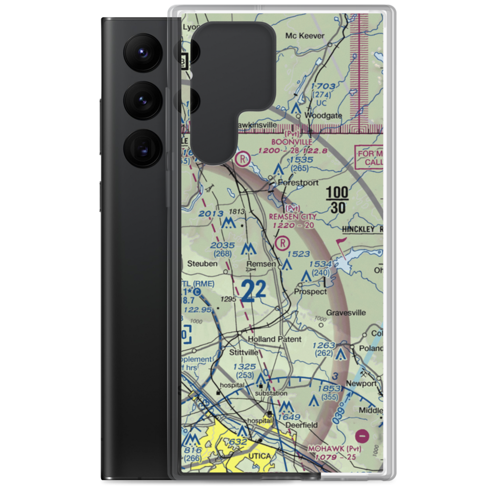 Remsen City Airport (NY57) VFR Sectional Samsung Case Samsung Galaxy S22 Ultra model shown