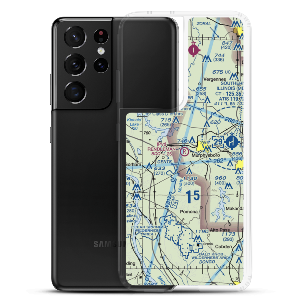 Rendleman Airport (4IL8) VFR Sectional Samsung Case Samsung Galaxy S21 Ultra model shown