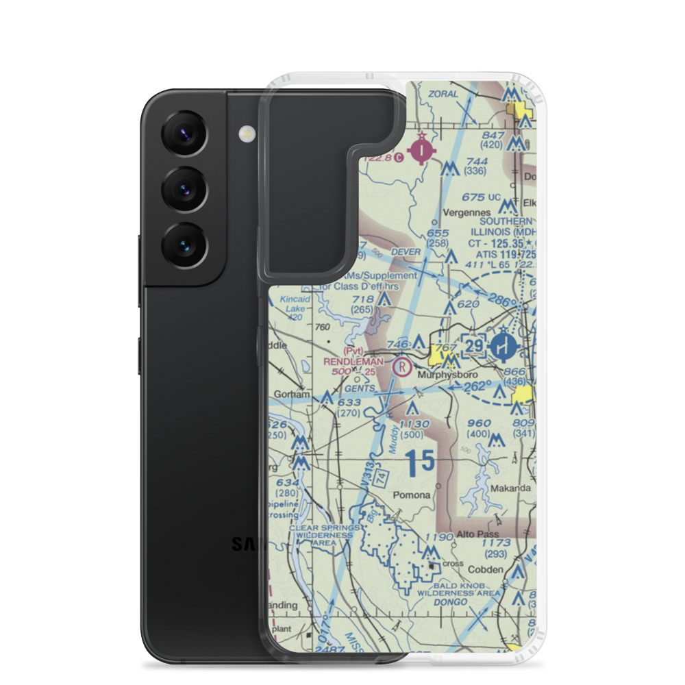 Rendleman Airport (4IL8) VFR Sectional Samsung Case Samsung Galaxy S22 model shown