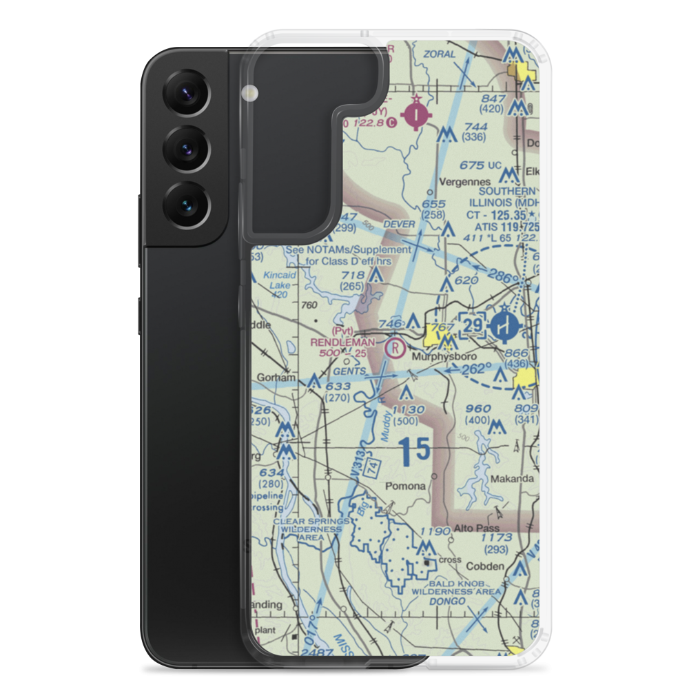 Rendleman Airport (4IL8) VFR Sectional Samsung Case Samsung Galaxy S22 Plus model shown