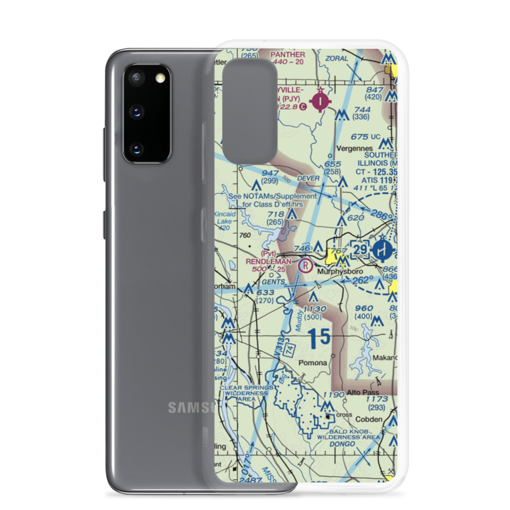Rendleman Airport (4IL8) VFR Sectional Samsung Case Samsung Galaxy S20 model shown