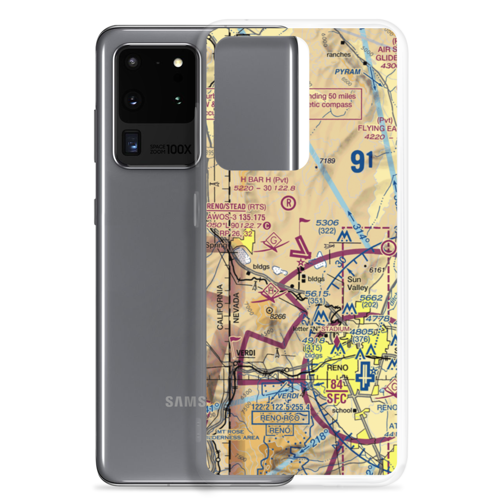 Reno-Stead Airport (RTS) VFR Sectional Samsung Case Samsung Galaxy S20 Ultra model shown