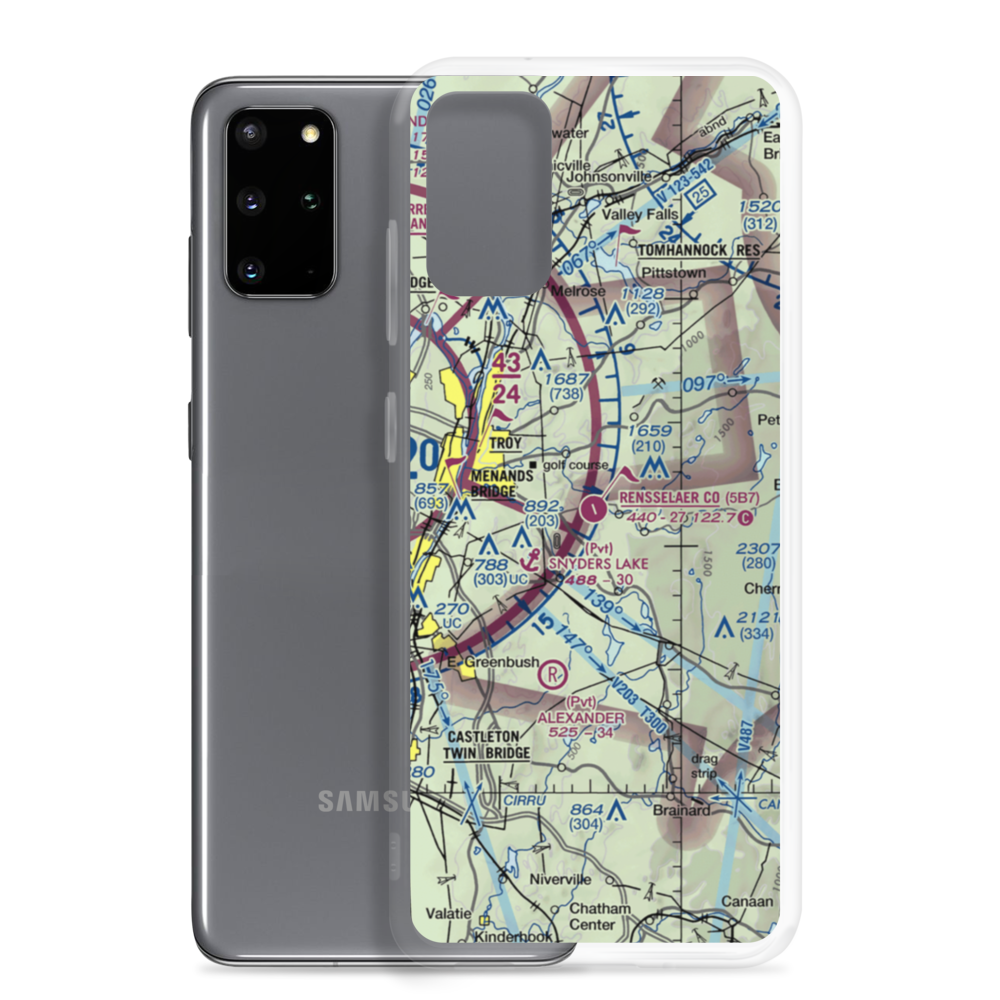 Rensselaer County Airport (5B7) VFR Sectional Samsung Case Samsung Galaxy S20 Plus model shown