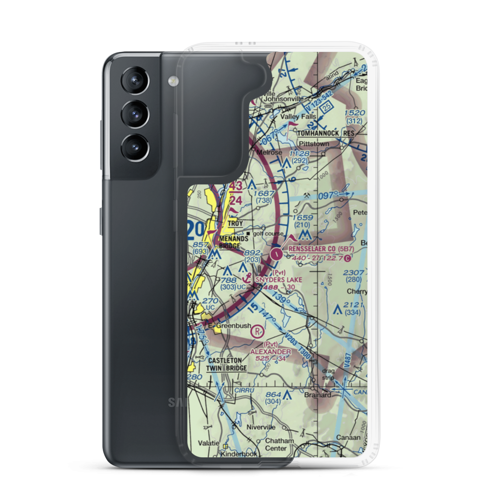 Rensselaer County Airport (5B7) VFR Sectional Samsung Case Samsung Galaxy S21 model shown