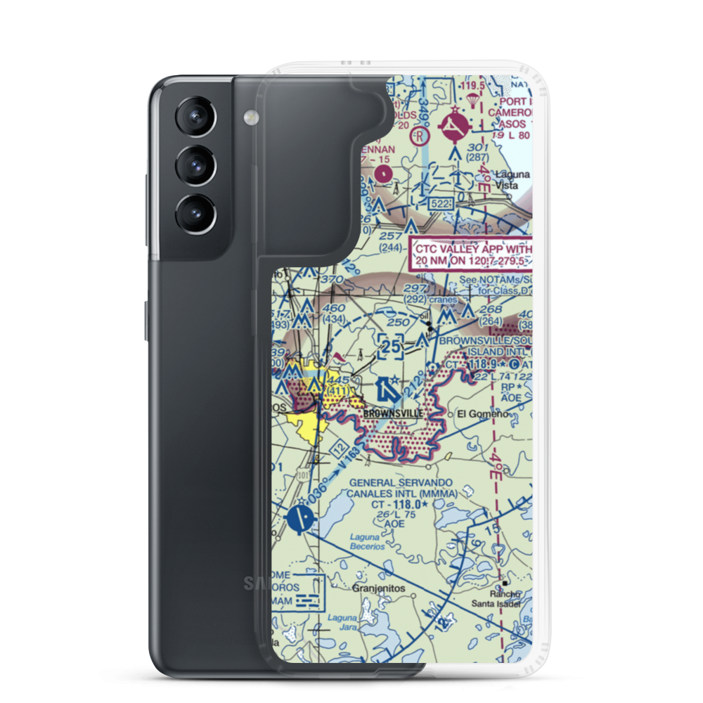 Resaca Airstrip (80TX) VFR Sectional Samsung Case Samsung Galaxy S21 model shown