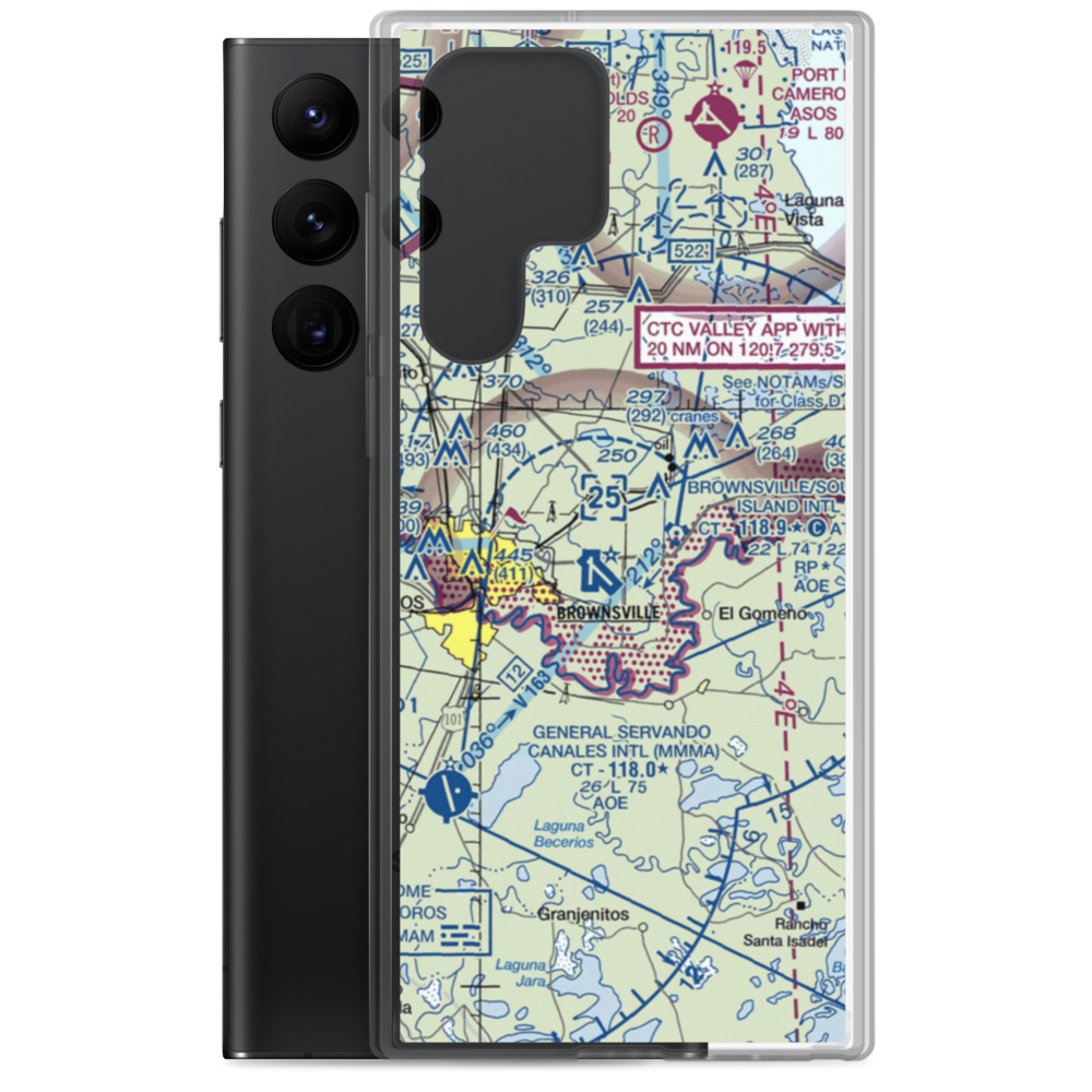 Resaca Airstrip (80TX) VFR Sectional Samsung Case Samsung Galaxy S22 Ultra model shown