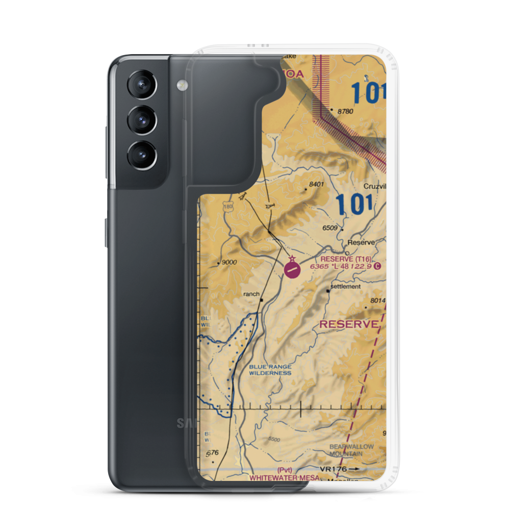 Reserve Airport (T16) VFR Sectional Samsung Case Samsung Galaxy S21 model shown