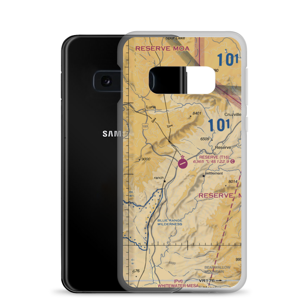 Reserve Airport (T16) VFR Sectional Samsung Case Samsung Galaxy S10e model shown