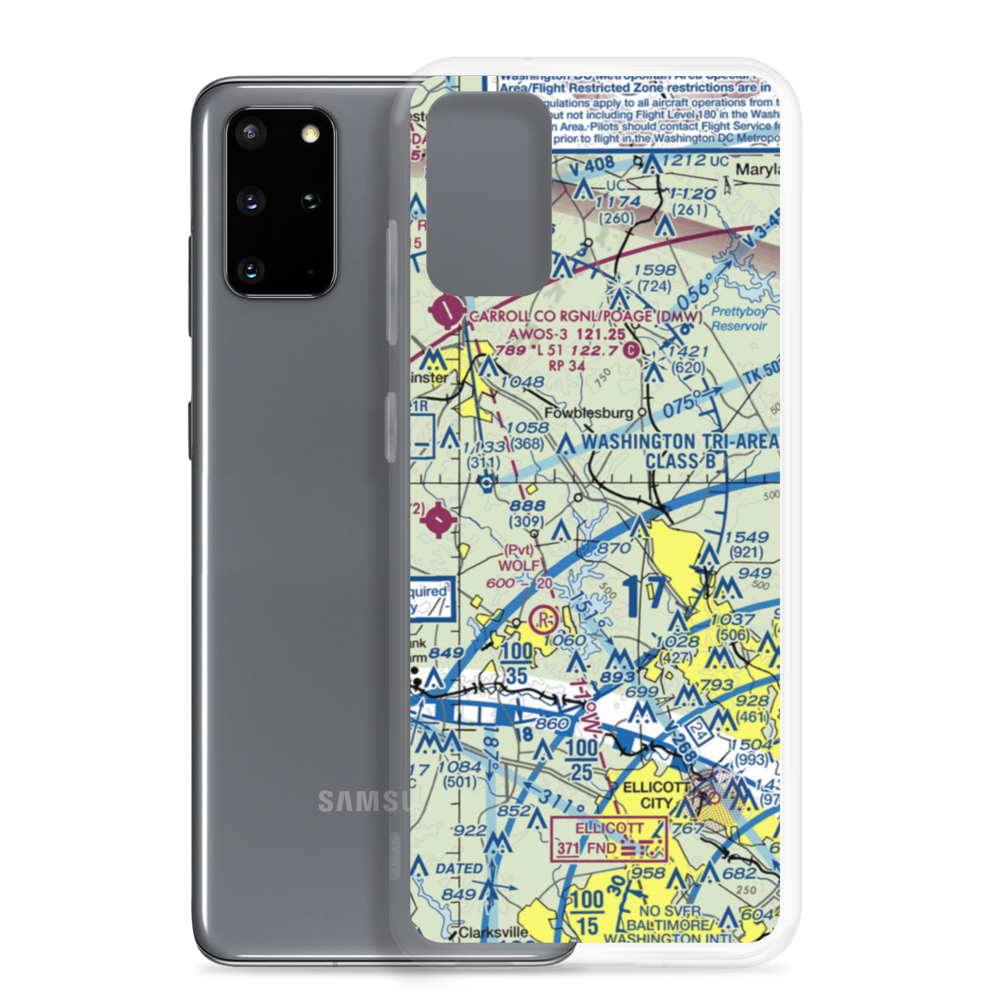 Reservoir Airport (MD95) VFR Sectional Samsung Case Samsung Galaxy S20 Plus model shown