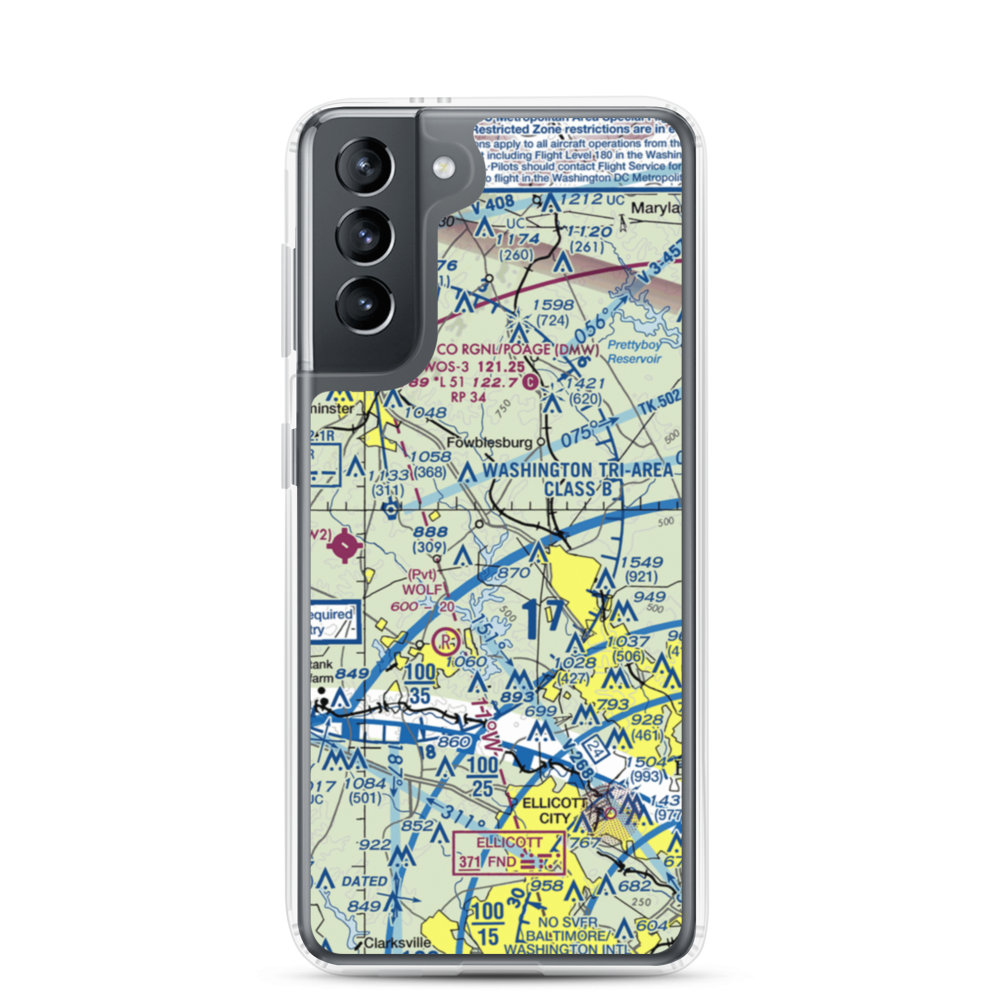 Reservoir Airport (MD95) VFR Sectional Samsung Case Samsung Galaxy S21 model shown