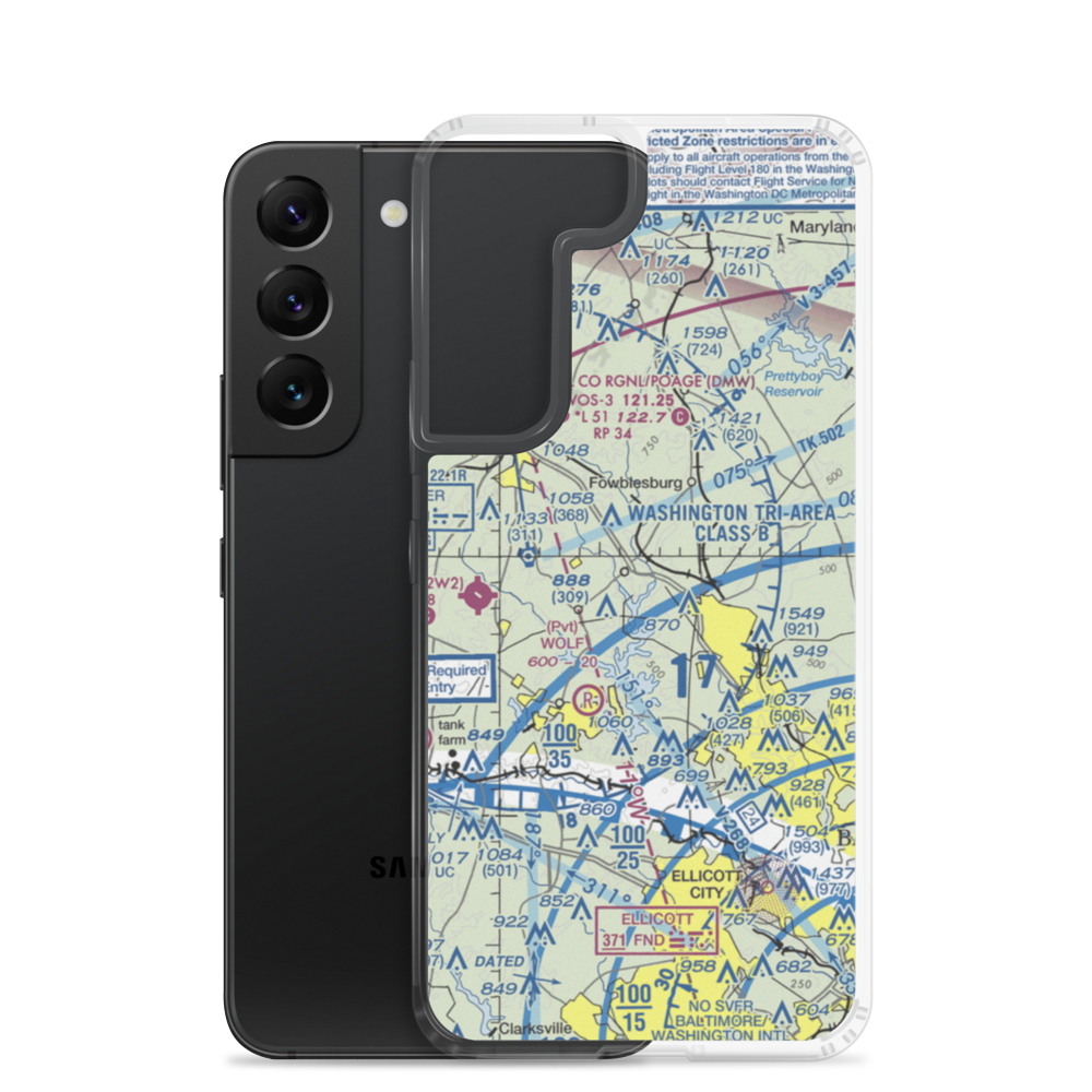 Reservoir Airport (MD95) VFR Sectional Samsung Case Samsung Galaxy S22 model shown