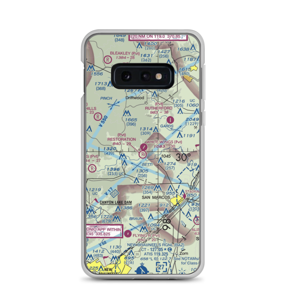 Restoration Ranch Airport (70XS) VFR Sectional Samsung Case Samsung Galaxy S10e model shown