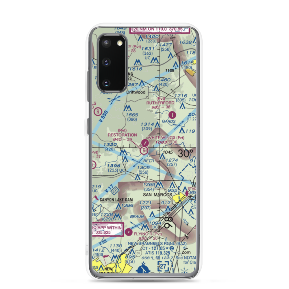 Restoration Ranch Airport (70XS) VFR Sectional Samsung Case Samsung Galaxy S20 model shown