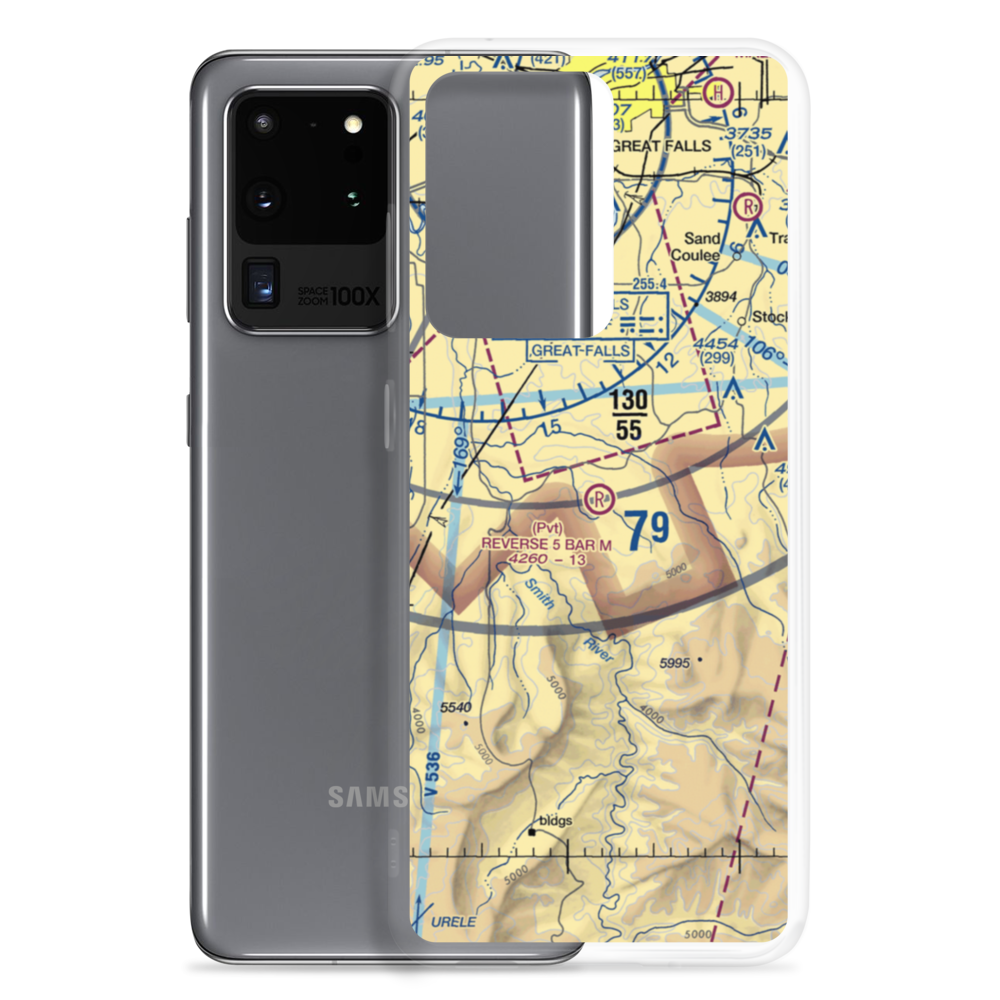 Reverse 5 Bar M Airport (31MT) VFR Sectional Samsung Case Samsung Galaxy S20 Ultra model shown