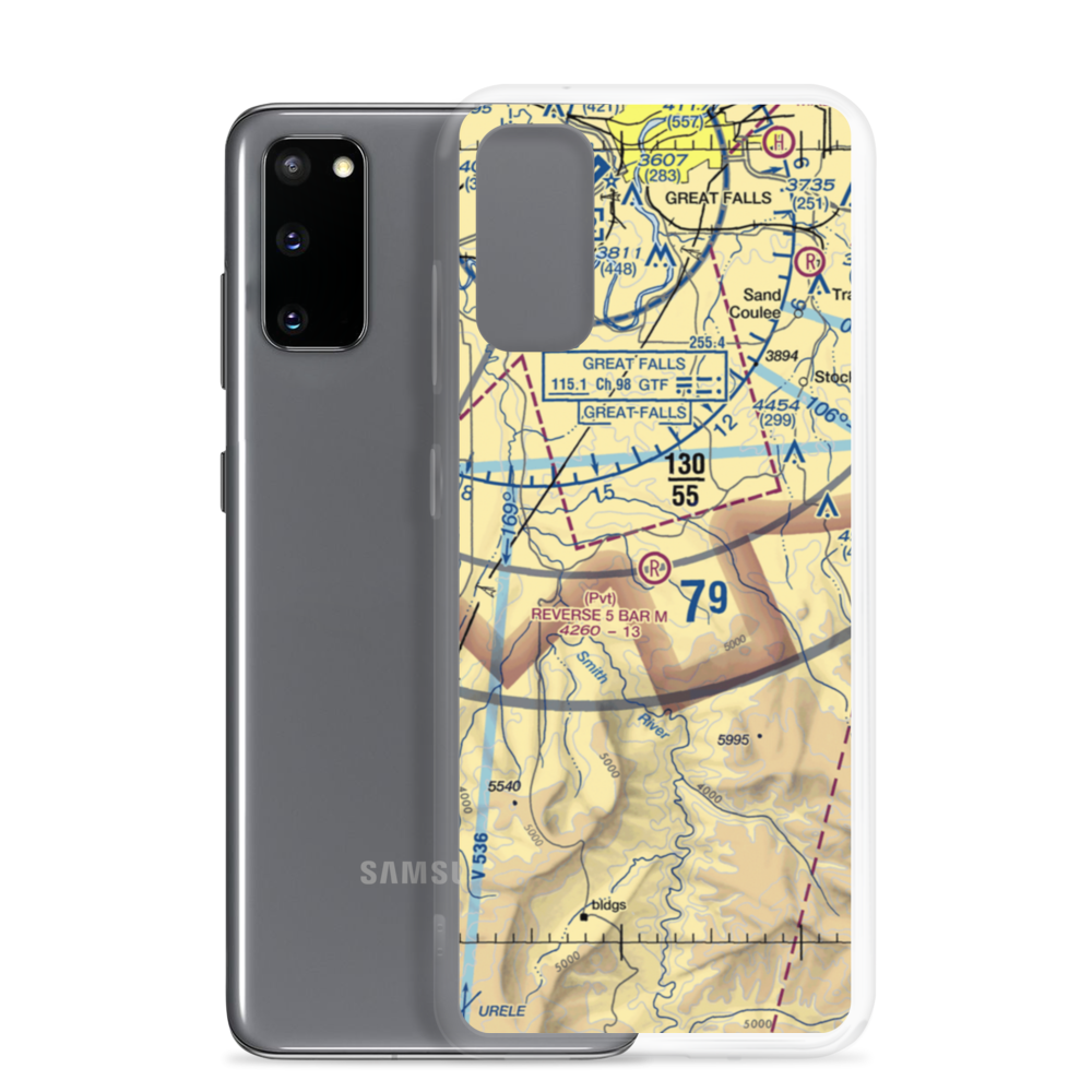 Reverse 5 Bar M Airport (31MT) VFR Sectional Samsung Case Samsung Galaxy S20 model shown