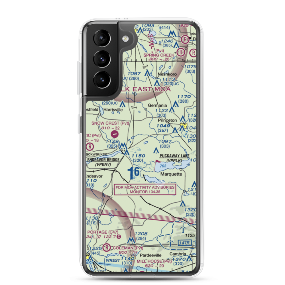 Rex Ranch Airport (6WI9) VFR Sectional Samsung Case Samsung Galaxy S21 Plus model shown