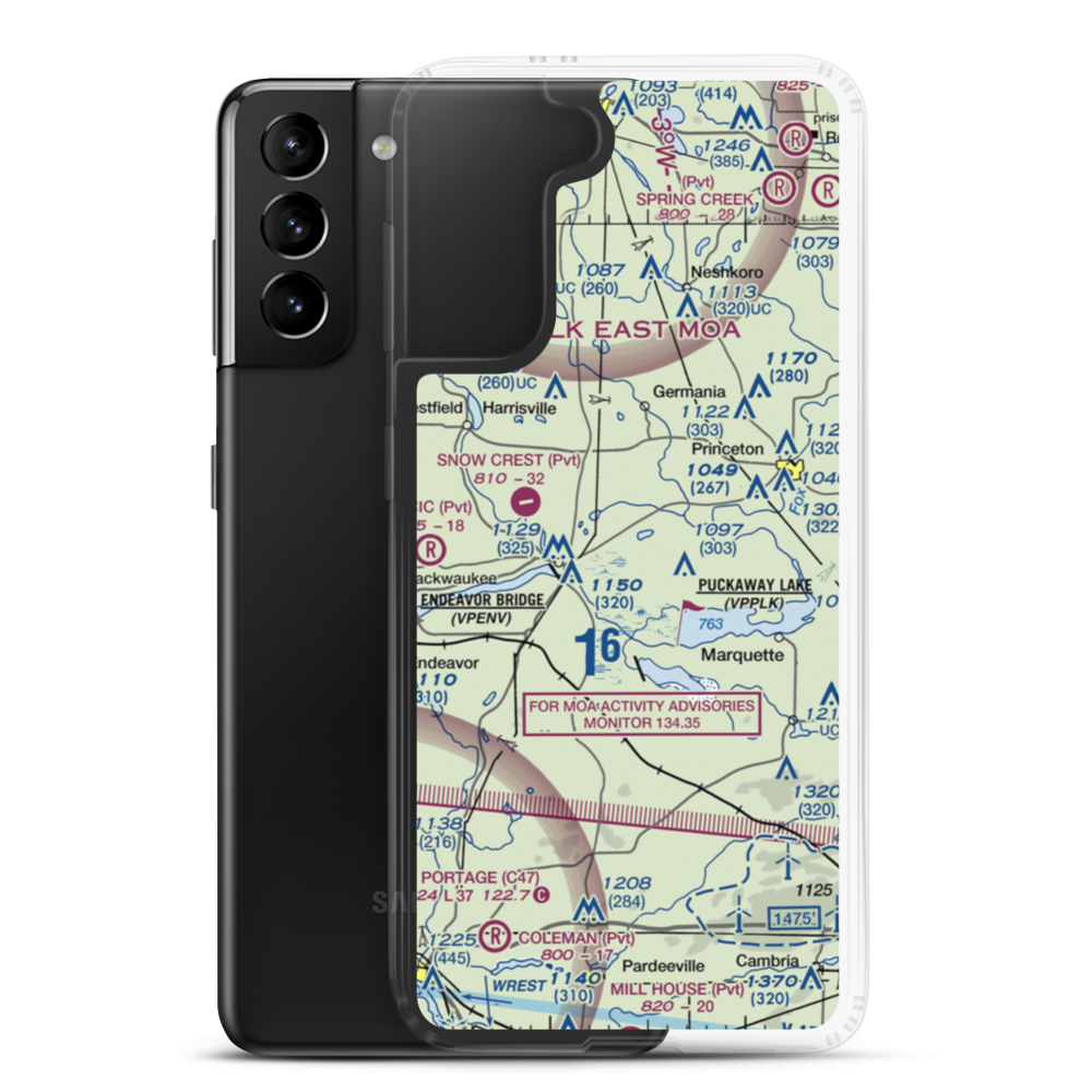 Rex Ranch Airport (6WI9) VFR Sectional Samsung Case Samsung Galaxy S21 Plus model shown
