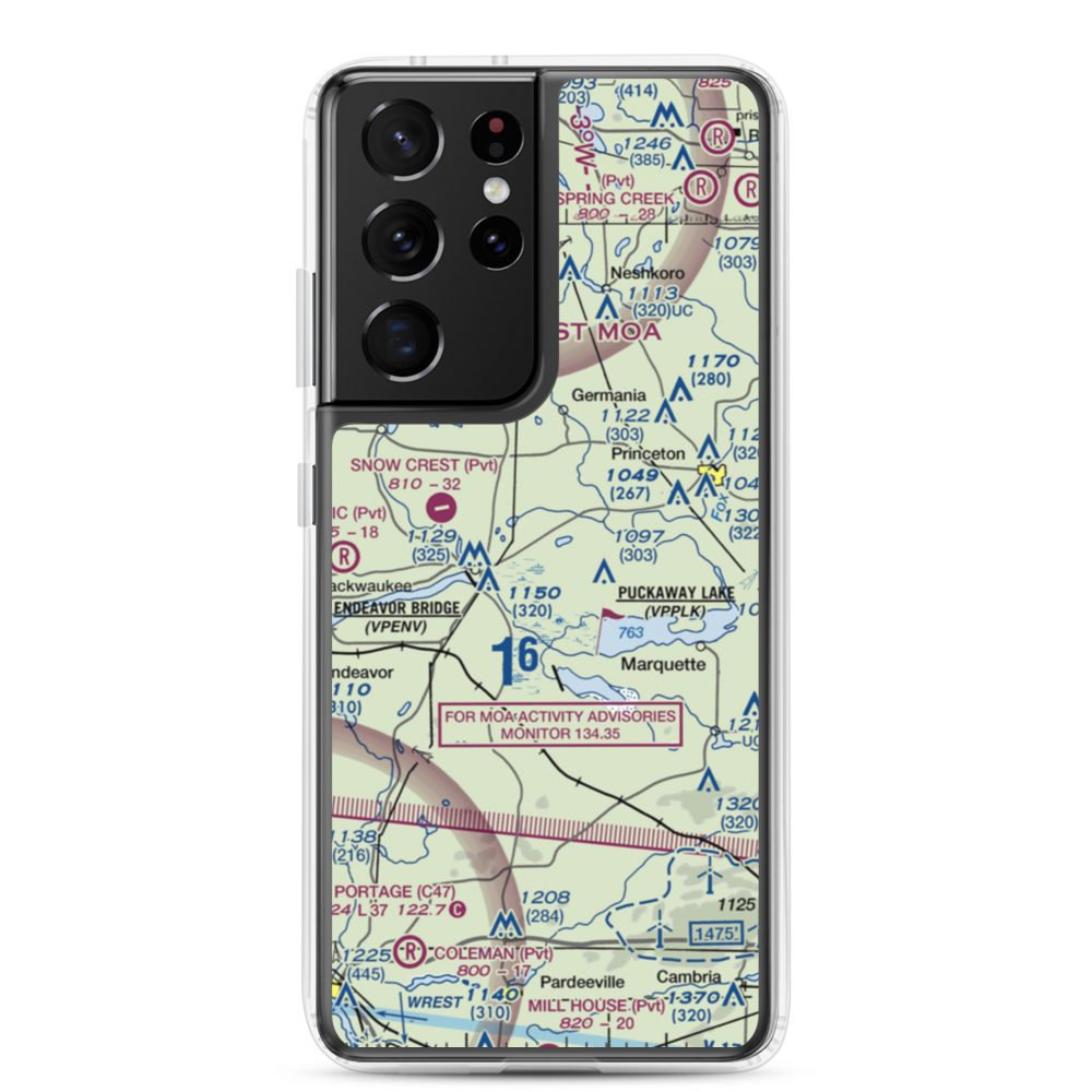 Rex Ranch Airport (6WI9) VFR Sectional Samsung Case Samsung Galaxy S21 Ultra model shown