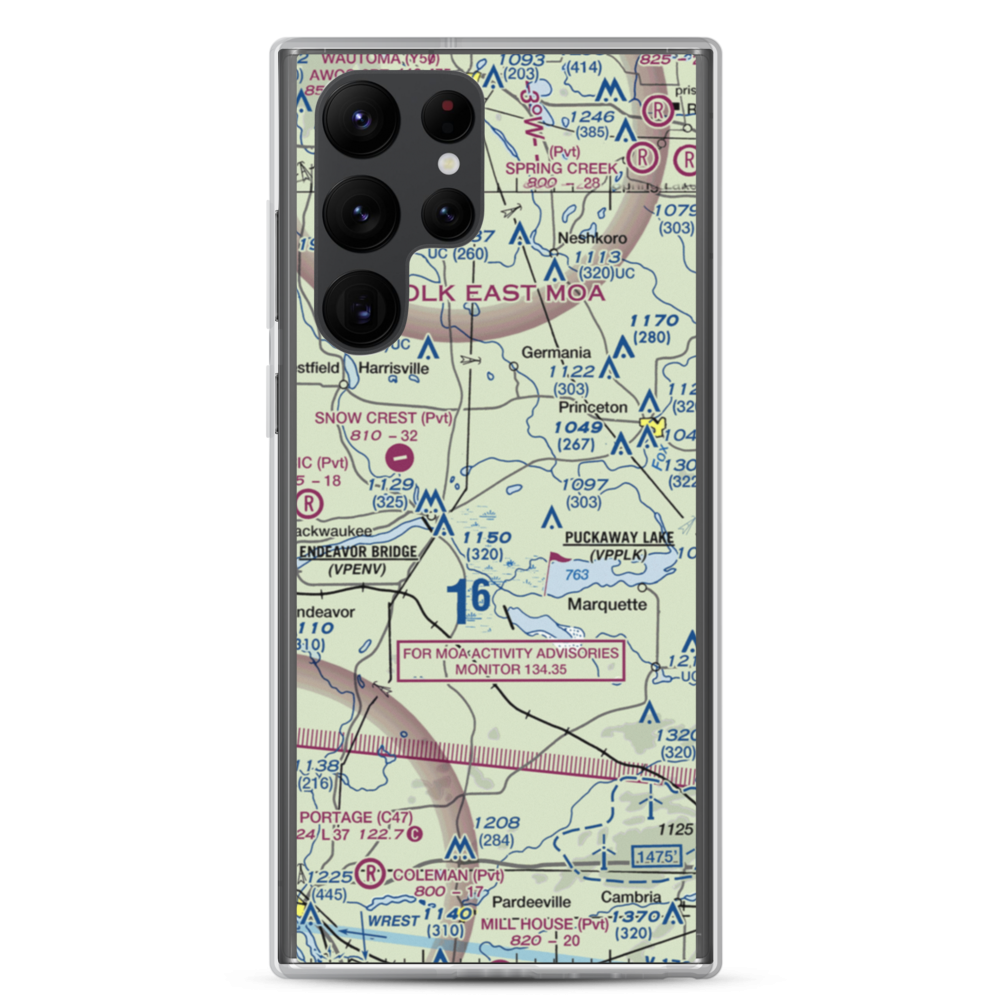 Rex Ranch Airport (6WI9) VFR Sectional Samsung Case Samsung Galaxy S22 Ultra model shown