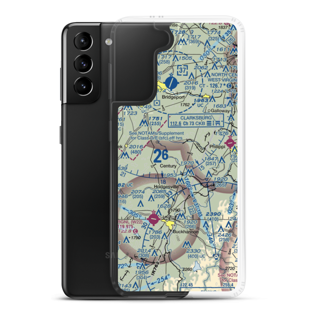 Rexroad Airport (WV47) VFR Sectional Samsung Case Samsung Galaxy S21 Plus model shown