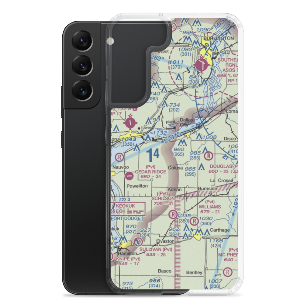 Rhea Restricted Landing Area (IS66) VFR Sectional Samsung Case Samsung Galaxy S22 Plus model shown