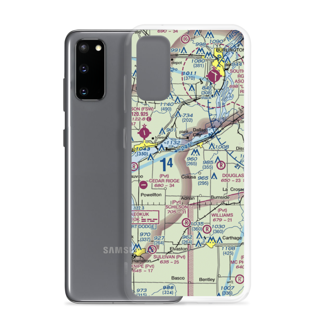 Rhea Restricted Landing Area (IS66) VFR Sectional Samsung Case Samsung Galaxy S20 model shown