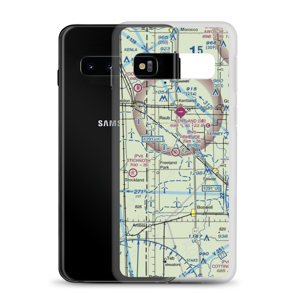 Rheude Airport (II08) VFR Sectional Samsung Case Samsung Galaxy S10 model shown