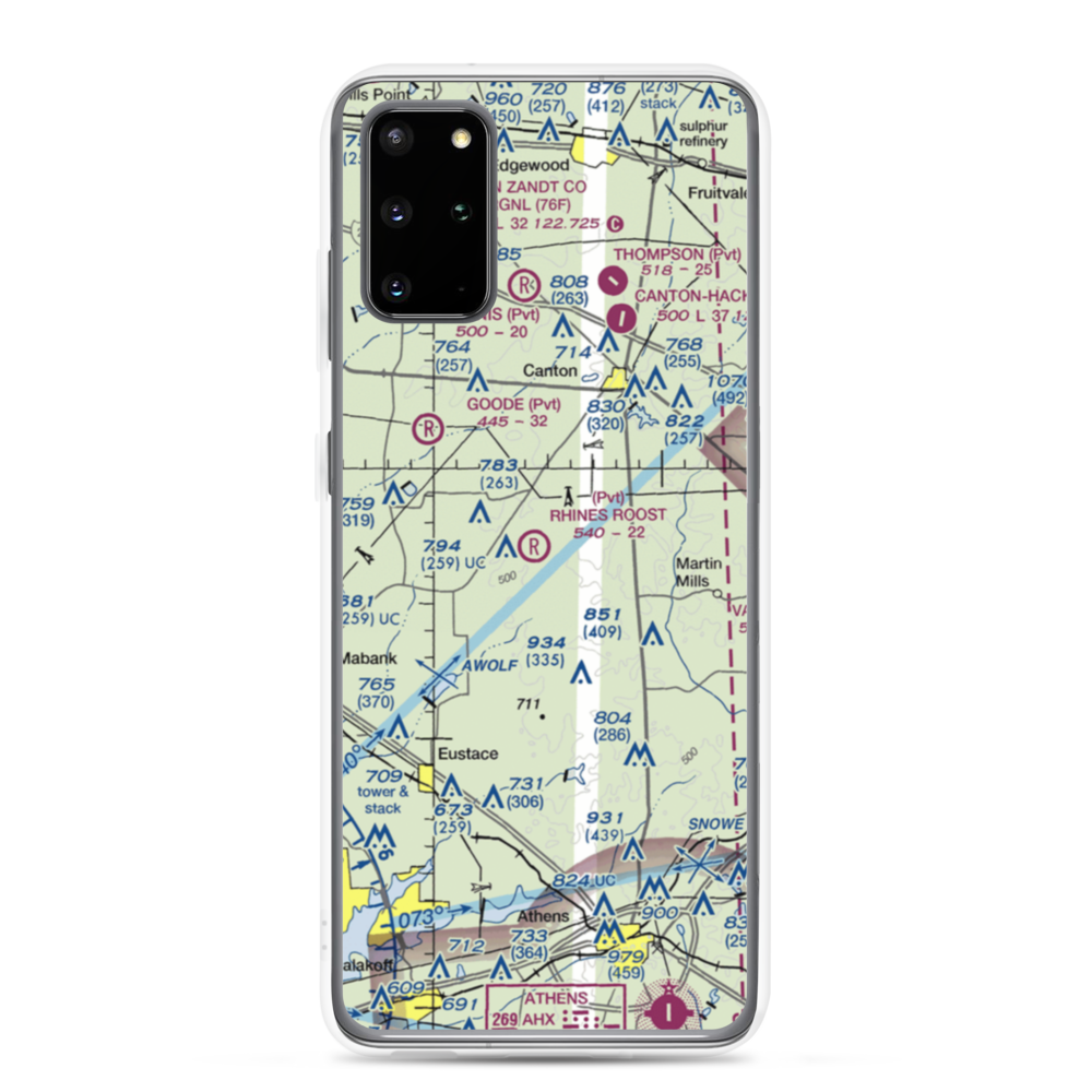 Rhines Roost Airport (91TA) VFR Sectional Samsung Case Samsung Galaxy S20 Plus model shown