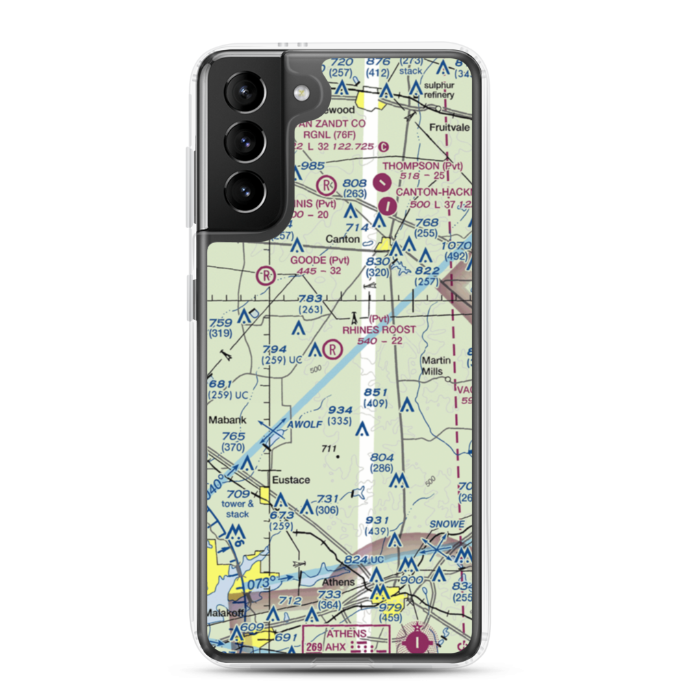 Rhines Roost Airport (91TA) VFR Sectional Samsung Case Samsung Galaxy S21 Plus model shown