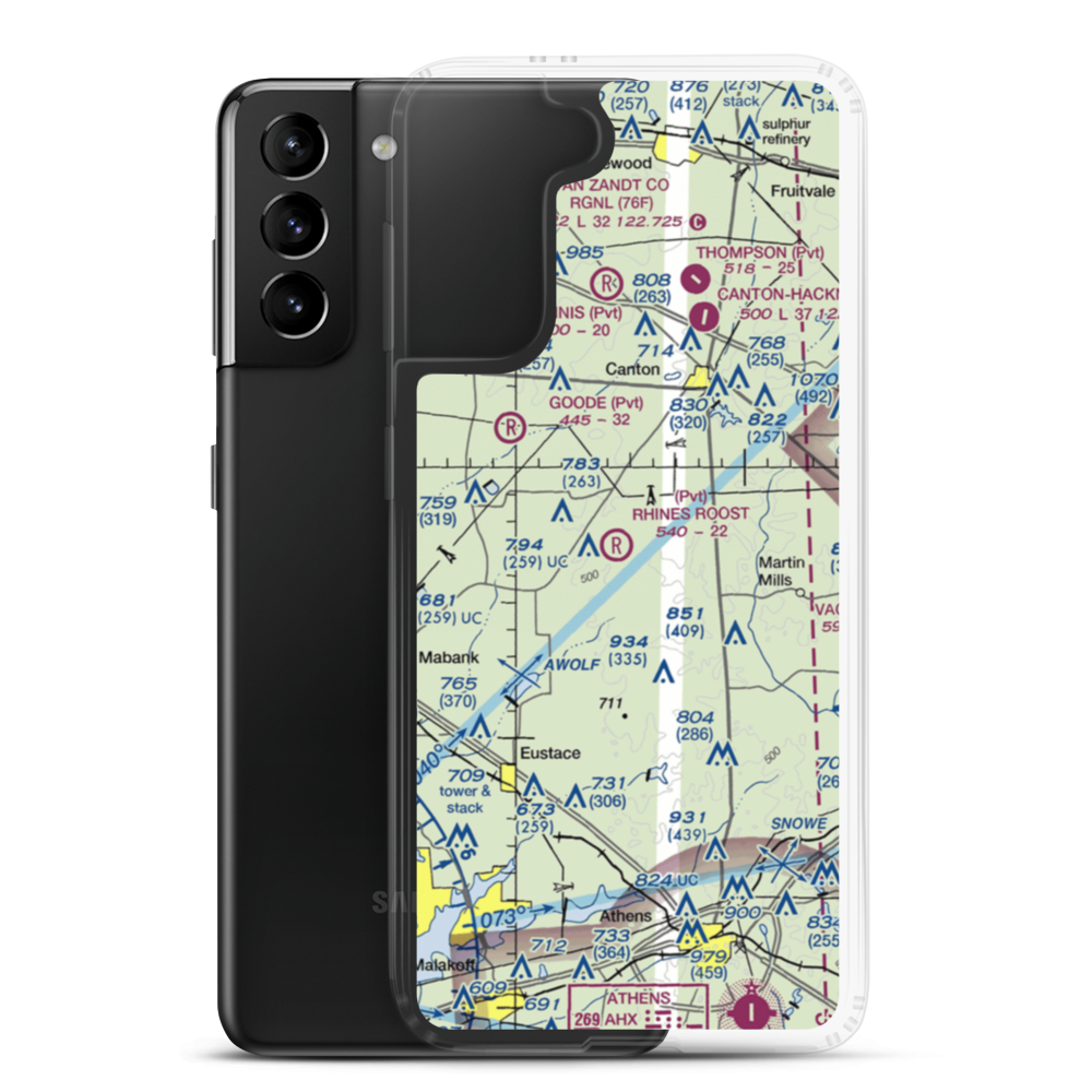 Rhines Roost Airport (91TA) VFR Sectional Samsung Case Samsung Galaxy S21 Plus model shown