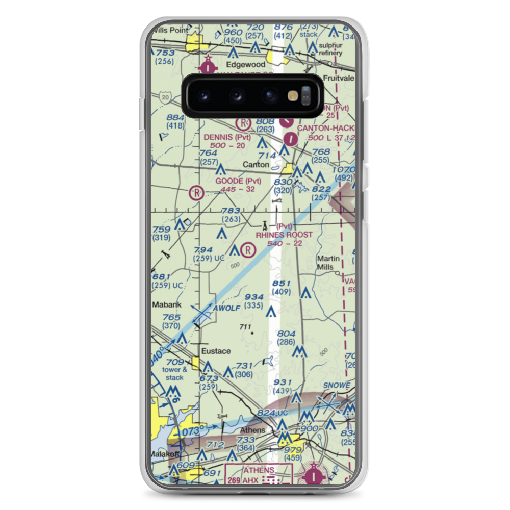 Rhines Roost Airport (91TA) VFR Sectional Samsung Case Samsung Galaxy S10+ model shown