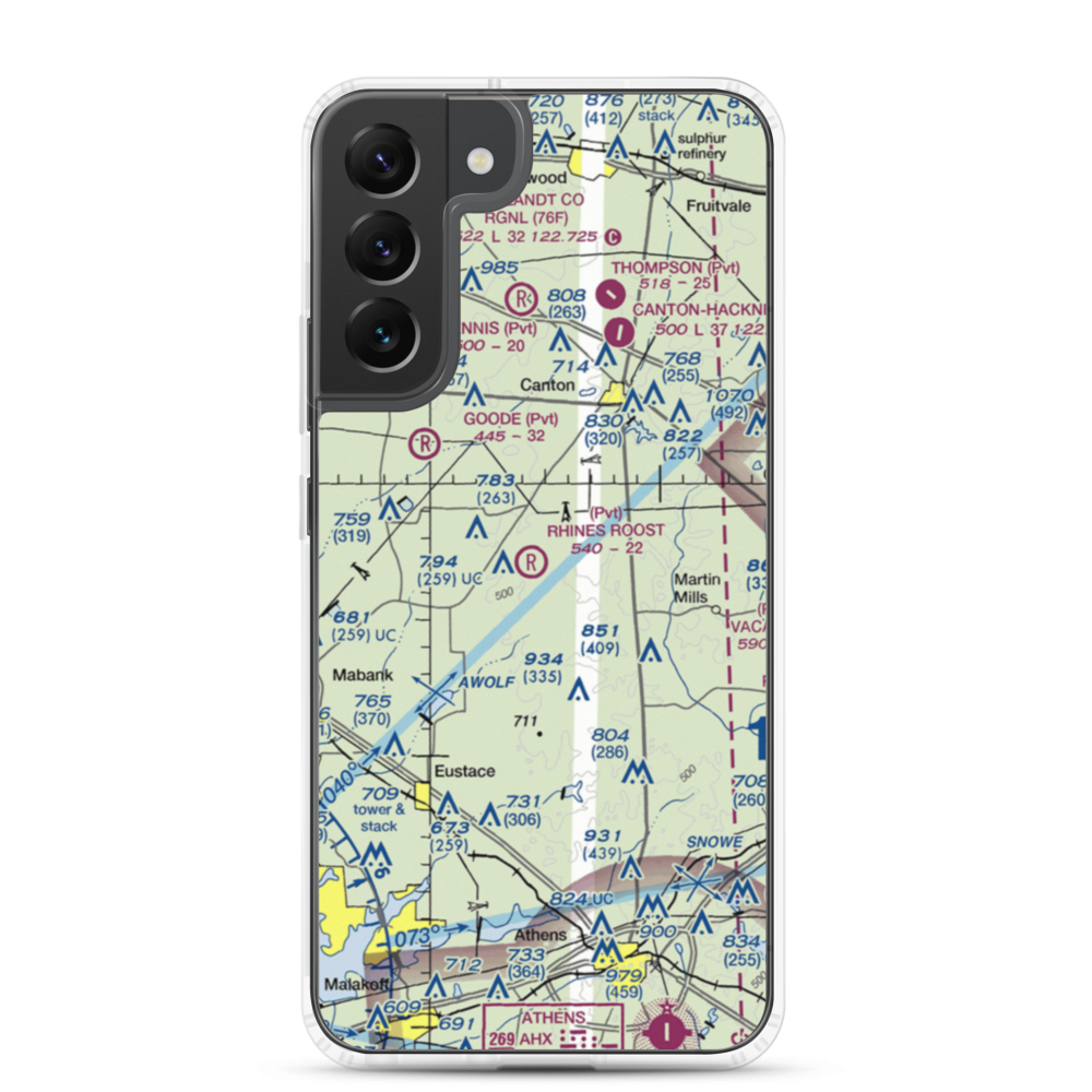 Rhines Roost Airport (91TA) VFR Sectional Samsung Case Samsung Galaxy S22 Plus model shown