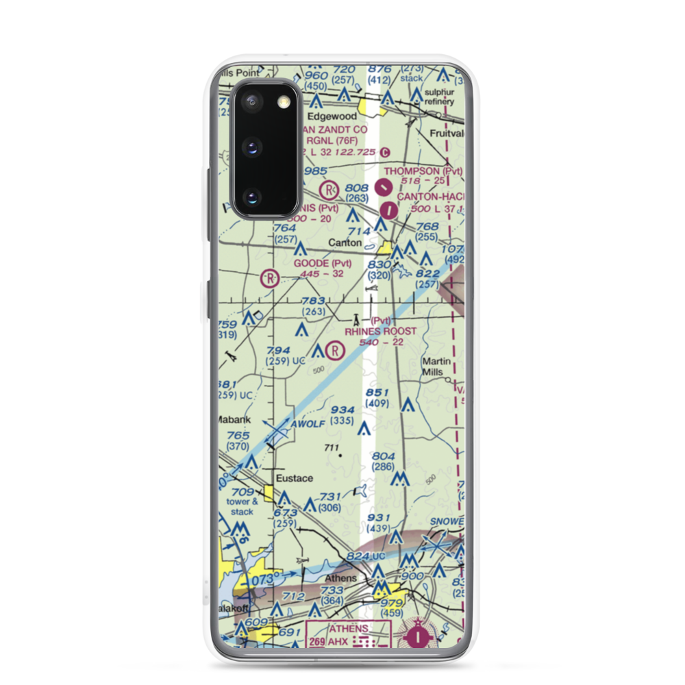 Rhines Roost Airport (91TA) VFR Sectional Samsung Case Samsung Galaxy S20 model shown