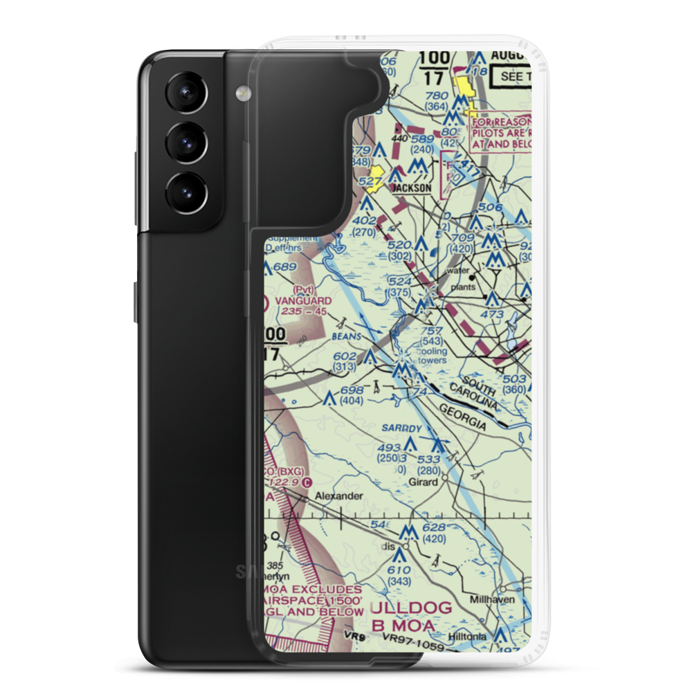 Rhodes Air Ranch Airport (3GA7) VFR Sectional Samsung Case Samsung Galaxy S21 Plus model shown