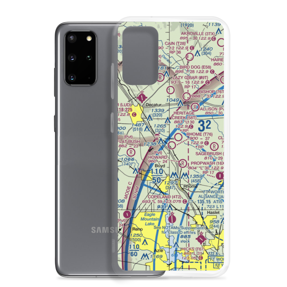 Rhome Meadows Airport (T76) VFR Sectional Samsung Case Samsung Galaxy S20 Plus model shown