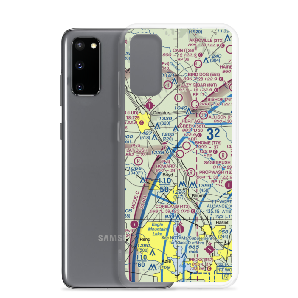 Rhome Meadows Airport (T76) VFR Sectional Samsung Case Samsung Galaxy S20 model shown
