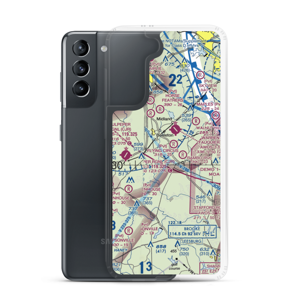 Rhynalds Ranch Airport (29VA) VFR Sectional Samsung Case Samsung Galaxy S21 model shown