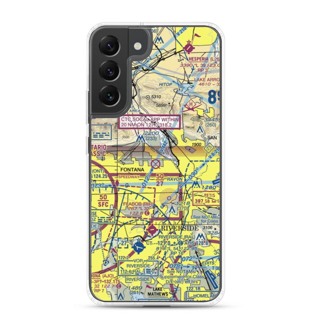 Rialto Municipal Miro Field (L67) VFR Sectional Samsung Case Samsung Galaxy S22 Plus model shown