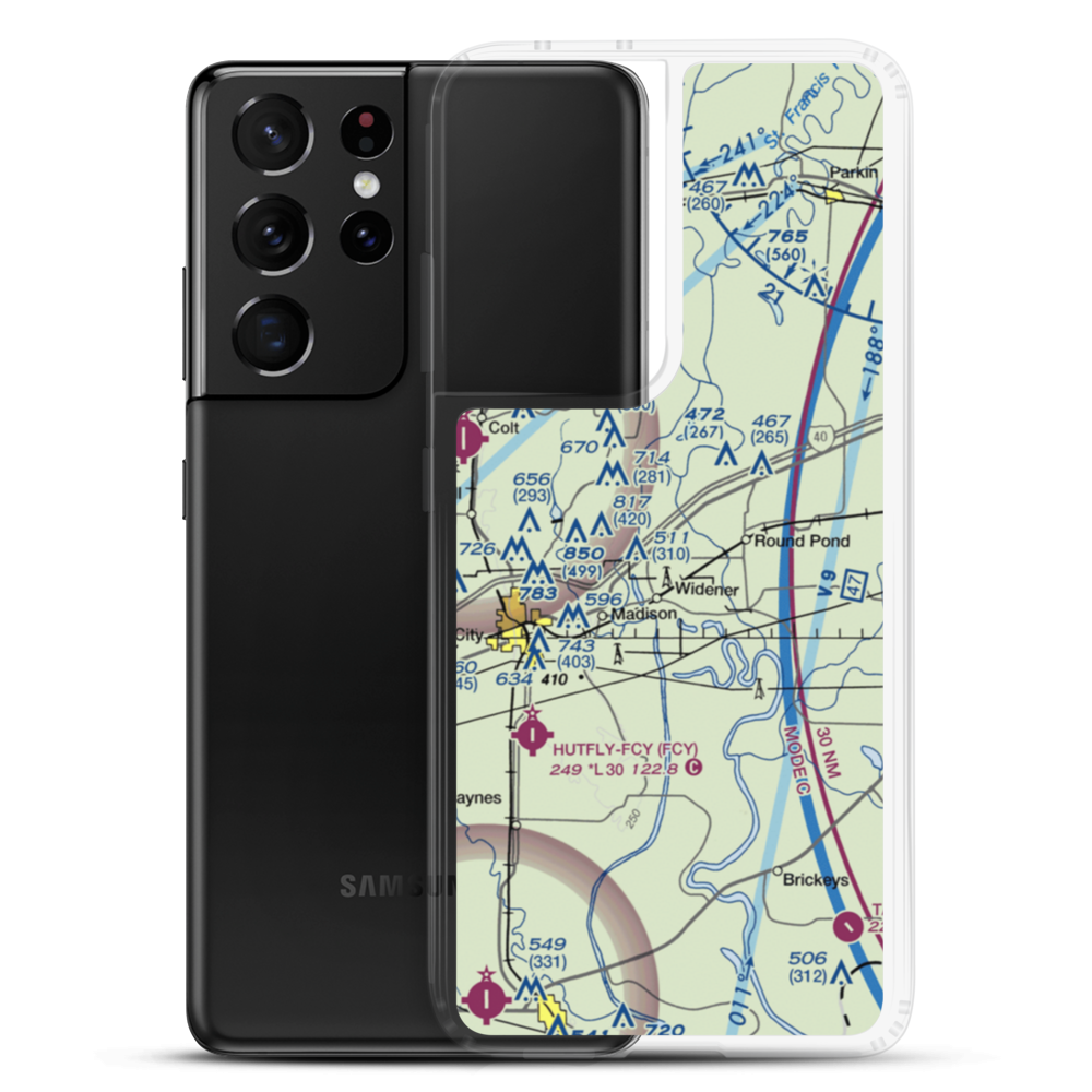 Rice-Bell Field Airport (14AR) VFR Sectional Samsung Case Samsung Galaxy S21 Ultra model shown