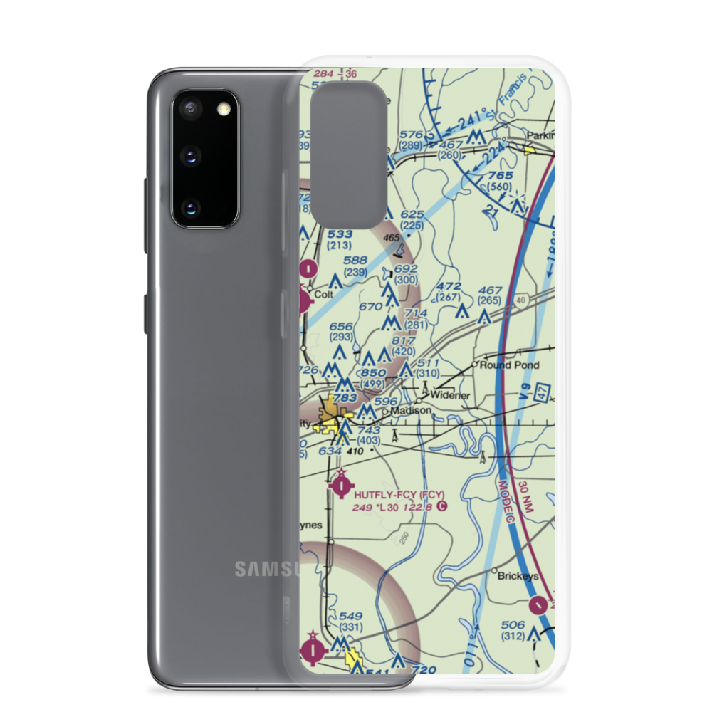 Rice-Bell Field Airport (14AR) VFR Sectional Samsung Case Samsung Galaxy S20 model shown