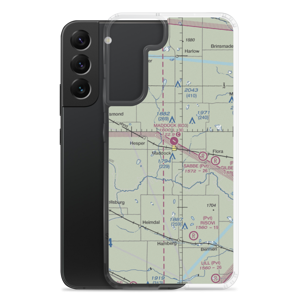 Rices Airpark (ND38) VFR Sectional Samsung Case Samsung Galaxy S22 Plus model shown