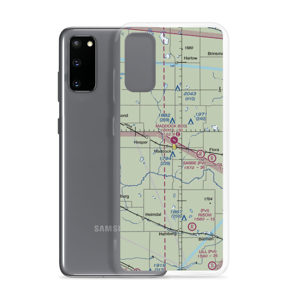 Rices Airpark (ND38) VFR Sectional Samsung Case Samsung Galaxy S20 model shown