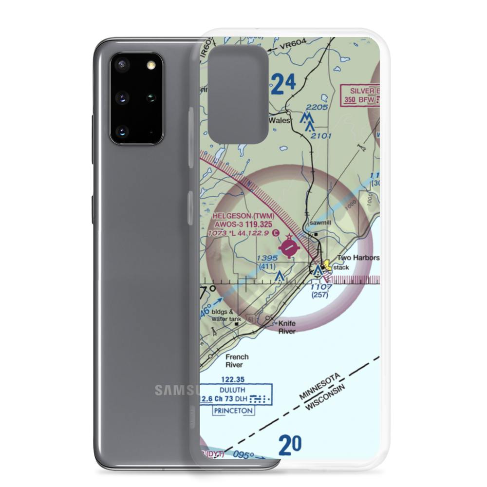 Richard B Helgeson Airport (TWM) VFR Sectional Samsung Case Samsung Galaxy S20 Plus model shown