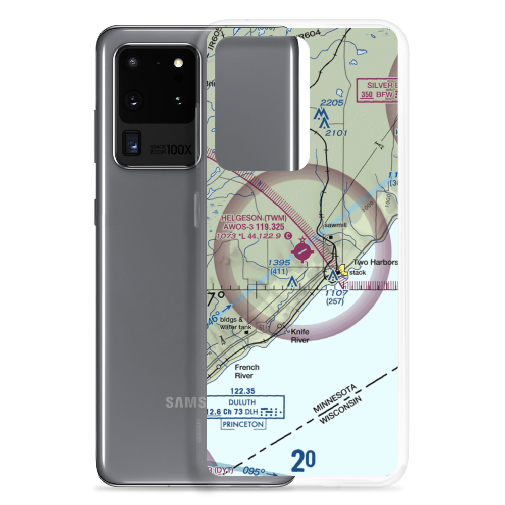 Richard B Helgeson Airport (TWM) VFR Sectional Samsung Case Samsung Galaxy S20 Ultra model shown