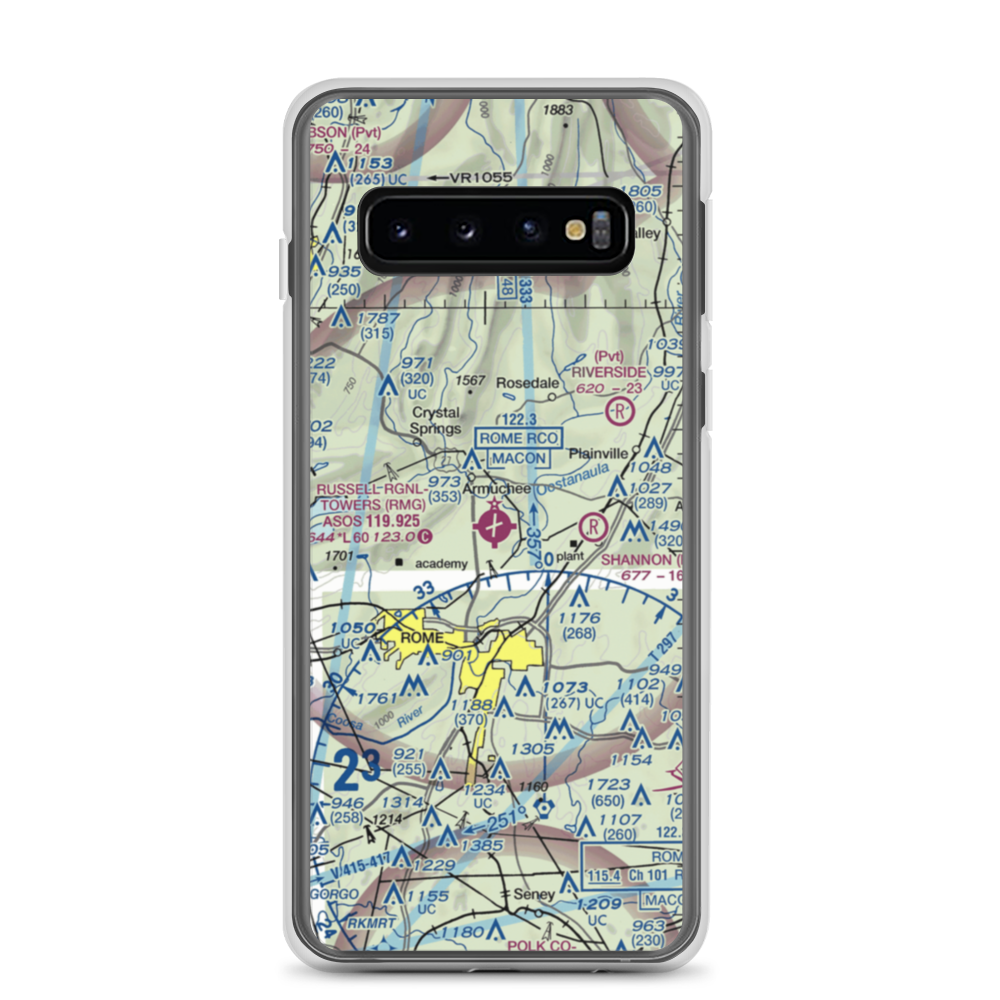 Richard B Russell Airport (RMG) VFR Sectional Samsung Case Samsung Galaxy S10 model shown