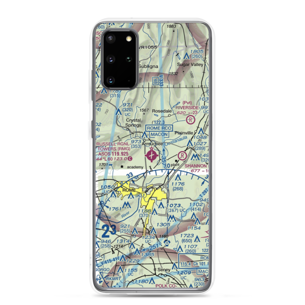 Richard B Russell Airport (RMG) VFR Sectional Samsung Case Samsung Galaxy S20 Plus model shown
